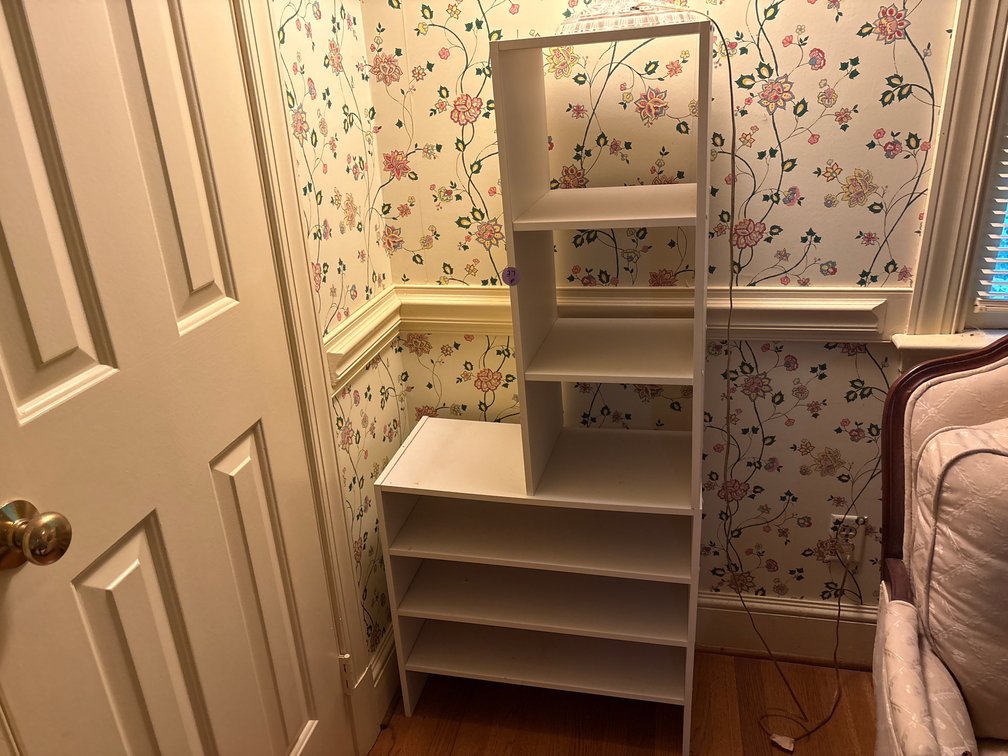 White Modular Closet Organizer with Shoe Storage Shelves and Cubbies