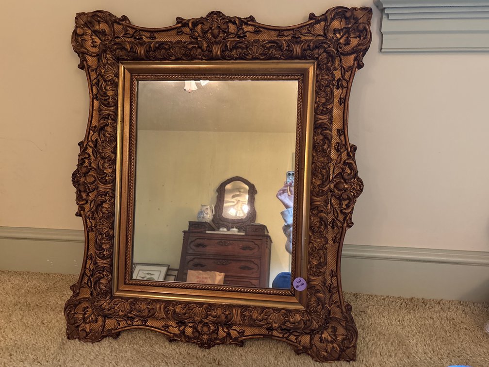 Ornate Baroque Style Gold Wall Mirror Heavy Scroll Frame