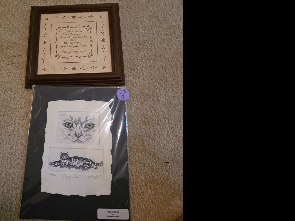 Original Etching on Handmade Paper, Cat Themed