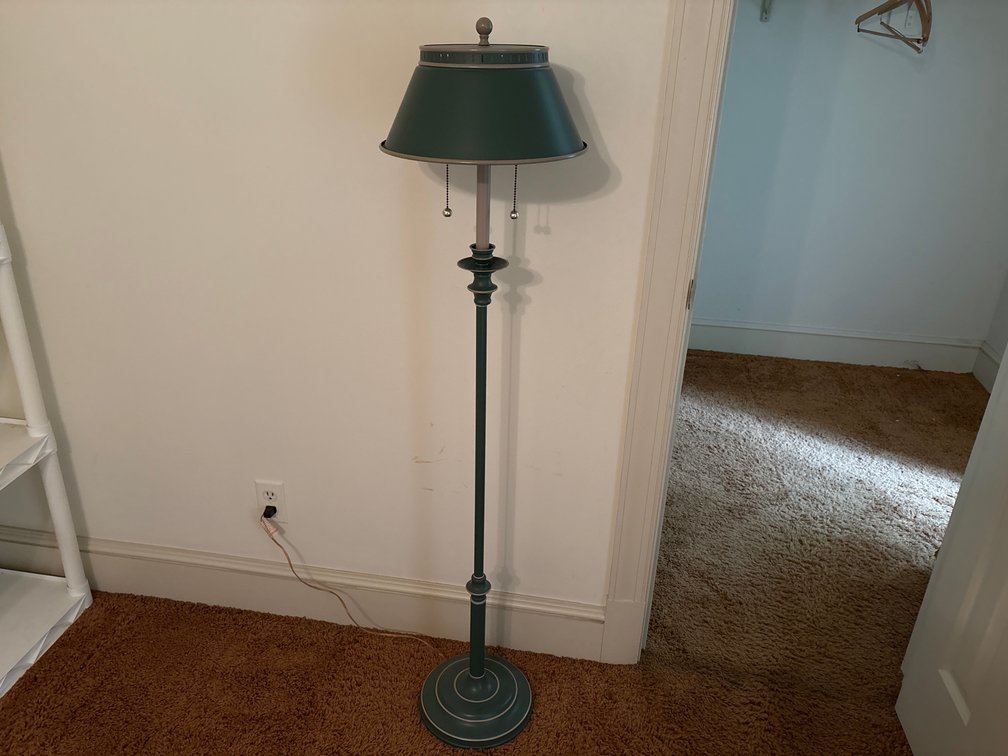 Metal Floor Lamp with Shade and Weighted Base