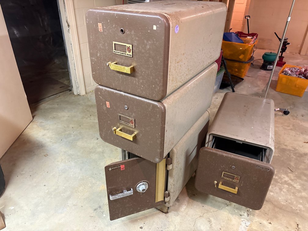 Heavy-Duty Commercial Fireproof Filing Cabinets Lot: Industrial Insulated Security & Document Safes (X5)