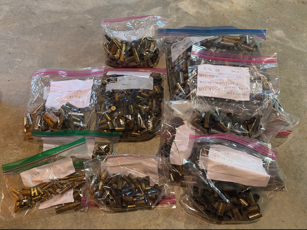 Assorted Rifle & Pistol Brass Casings Lot
