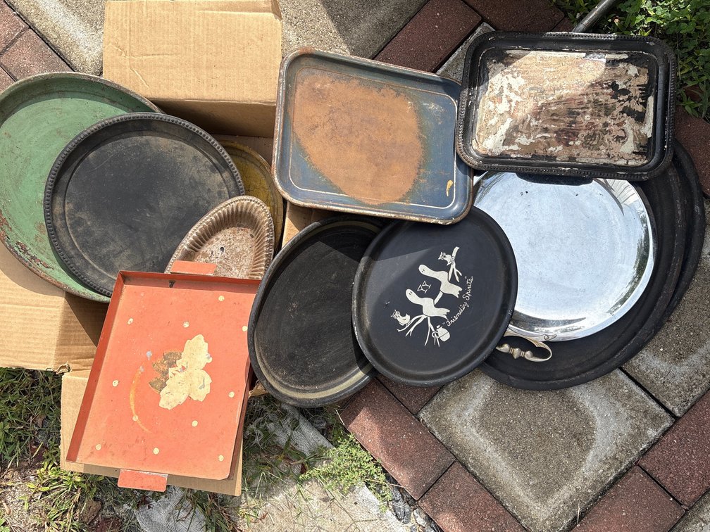 Metal Serving Trays, Bar Trays, and Lap Trays