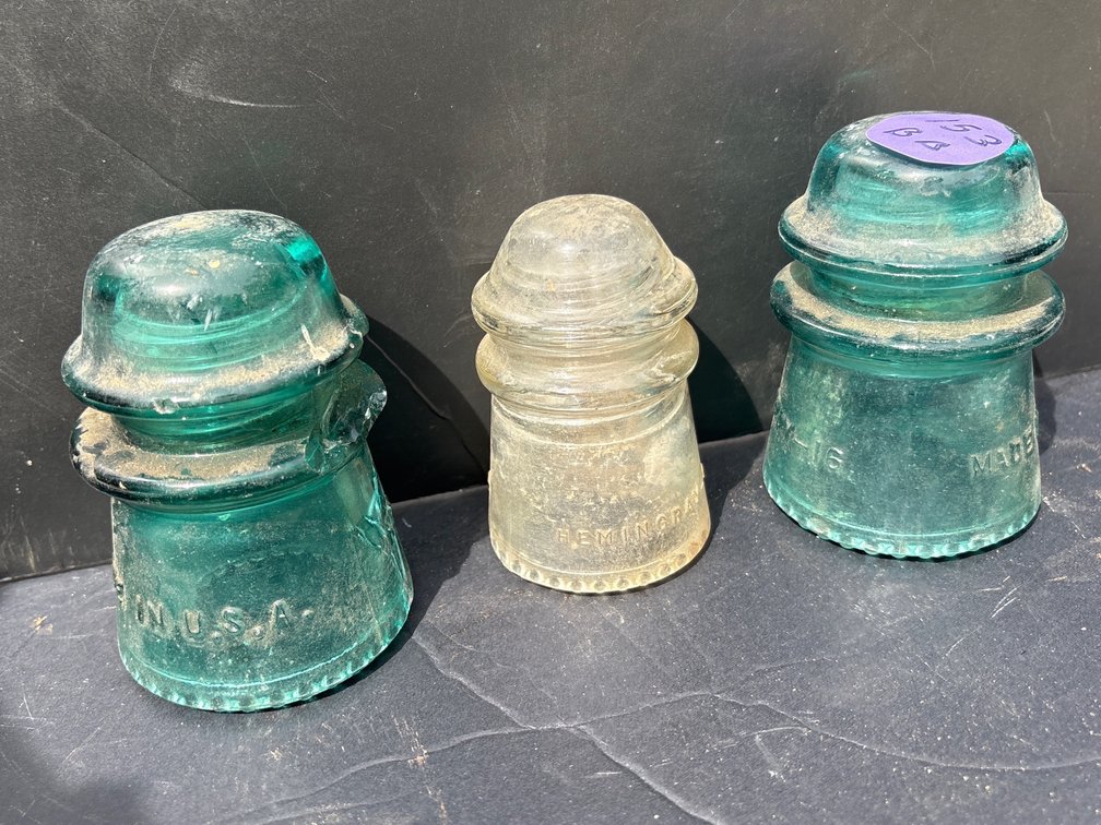Glass Insulators (x3)