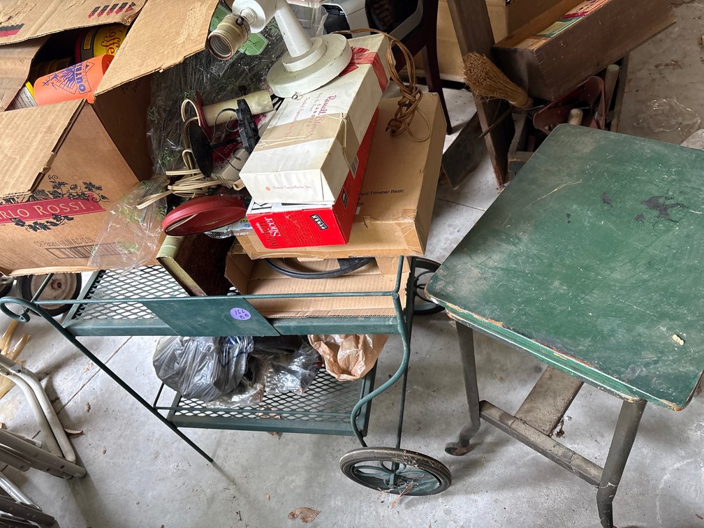 Cart and Table with Contents on Wagon