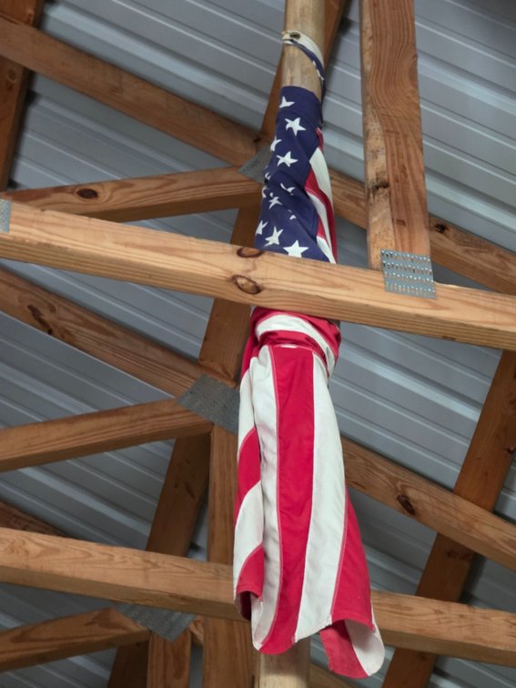 American flag on 30' Bamboo pole