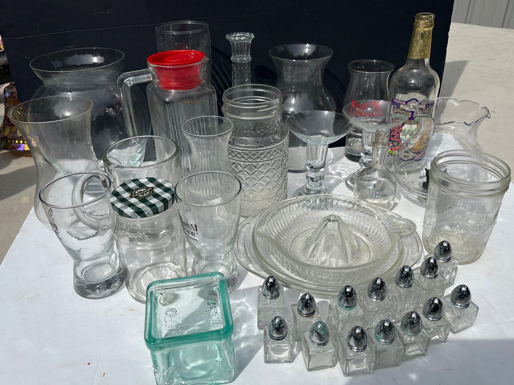 Clear Glassware Salt and Pepper Shakers Vases and Kitchen Decor
