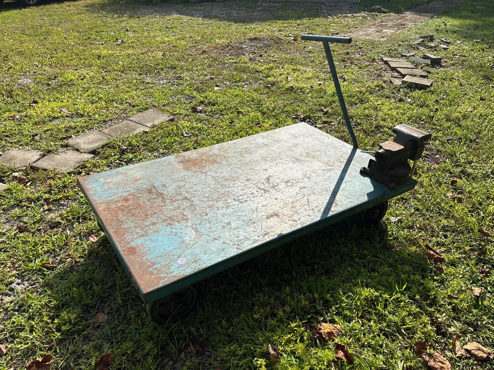 Heavy-duty industrial factory hand truck or warehouse cart (manufactured by Jakes Foundry / Jakes Foundry Co.