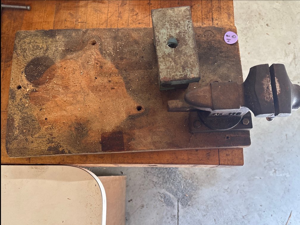 Bench Setup with Mounted Vise