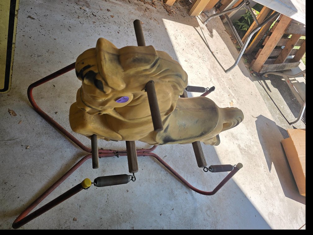 Vintage mid-century spring rocking horse,