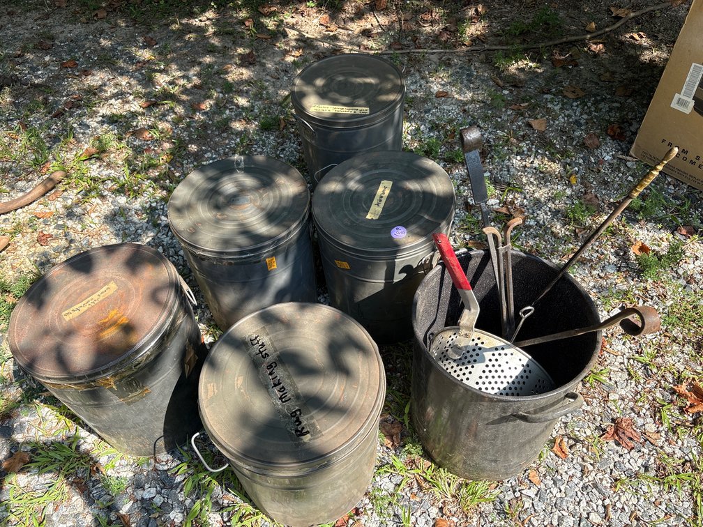 Metal Utility Ash & Trash Cans Lot