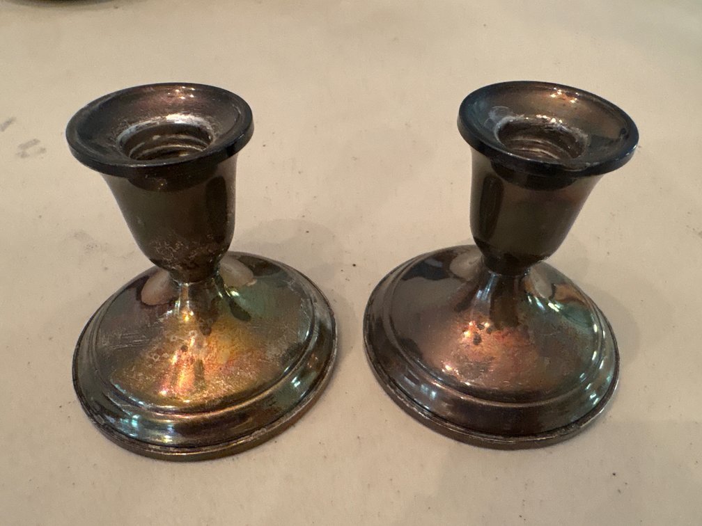 Sterling Silver Weighted Candle Stick Holders