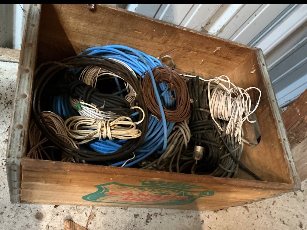 Advertising Wooden Crate With Wire Contents