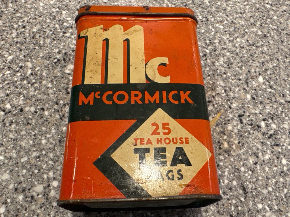 Vintage McCormick "Tea House" Tea Bag Tin