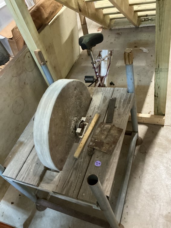 Pedal Operated Sharpening Stone
