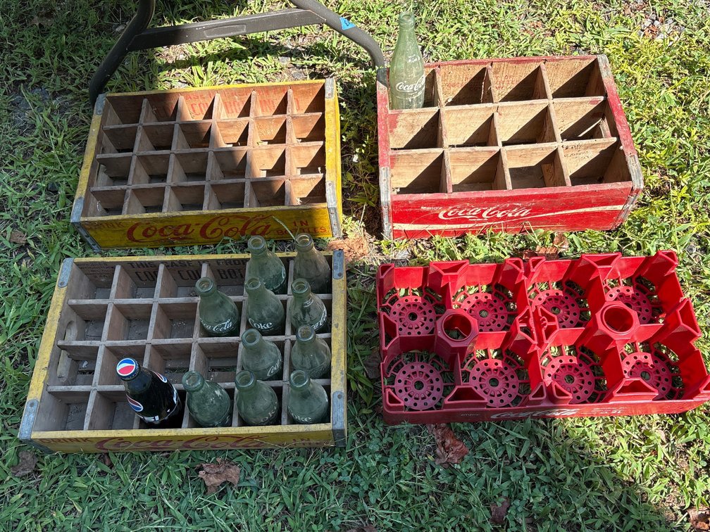 Vintage Wooden Coca-Cola Yellow/Red Crates (3 Wooden) (x4)