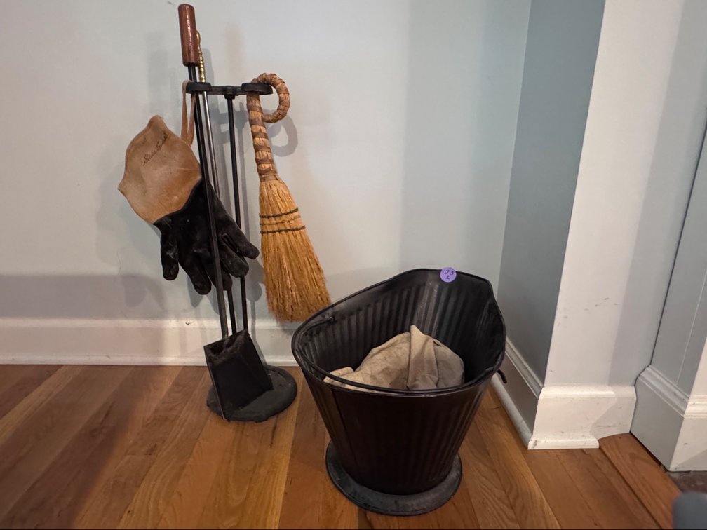 Fireplace Tools Coal Bucket Fire Screen and Canvas Log Carriers