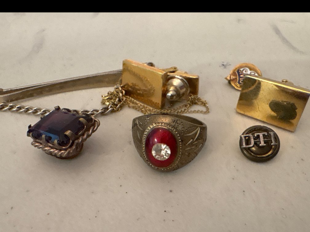 Tie tacks, rings, etc
