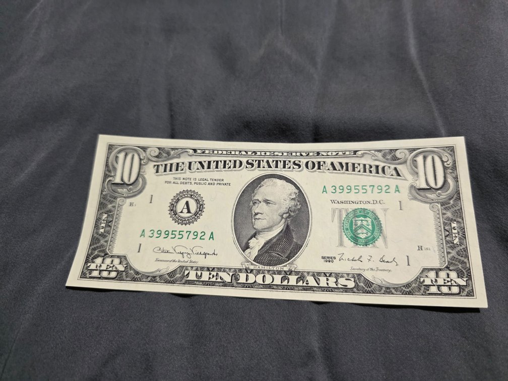 Uncirculated  $10.00 Bill 1990