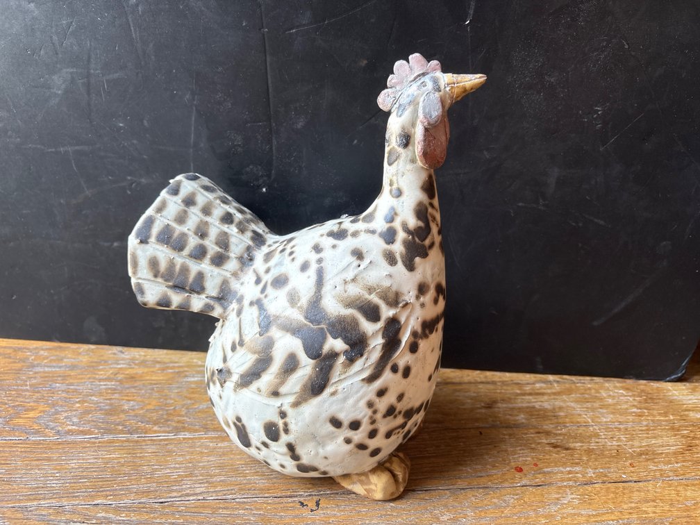 Handcrafted Folk Art Hen Figurine