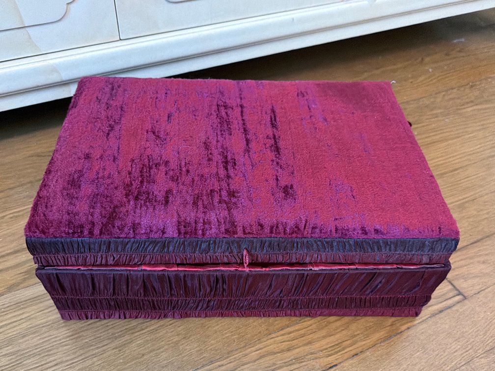 Vintage Red Jewelry Box w/ Hair Accessories