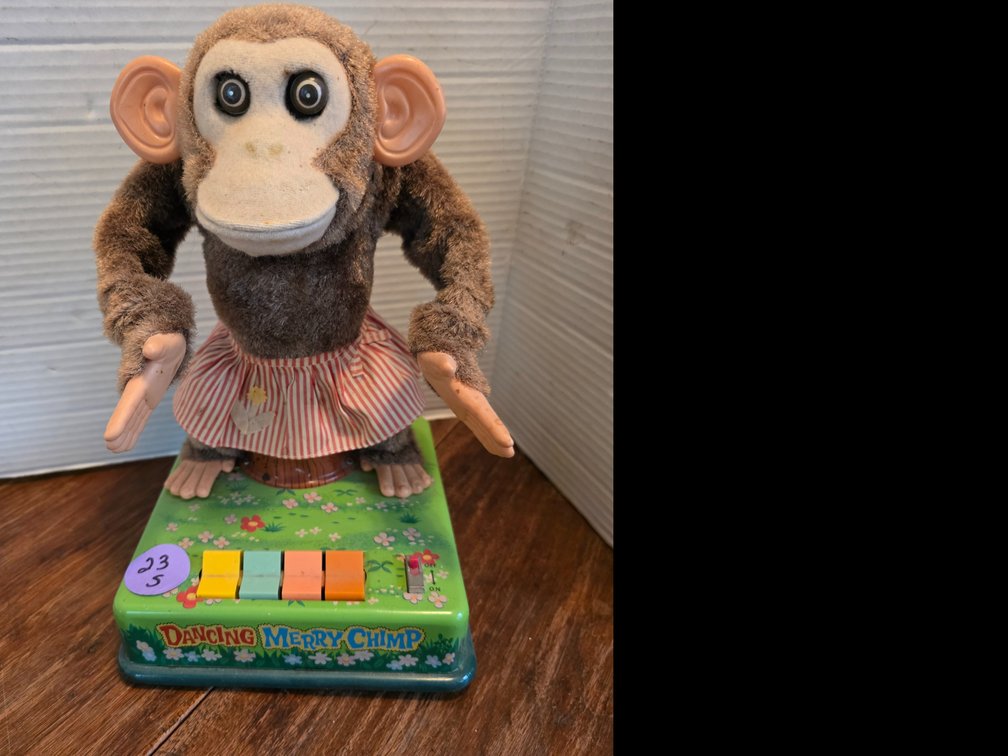 Vintage Dancing Merry Chimp Old 1950's Toy
