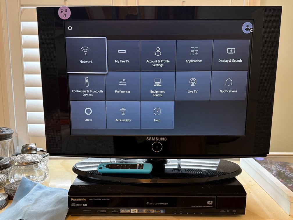Samsung 22" TV & Panasonic 5-DVD Changer Combo with Fire Stick & Remote  & Panasonic portable DVD/CD player