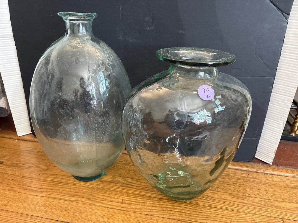 Two Large Glass Demijohn Vases (x2)