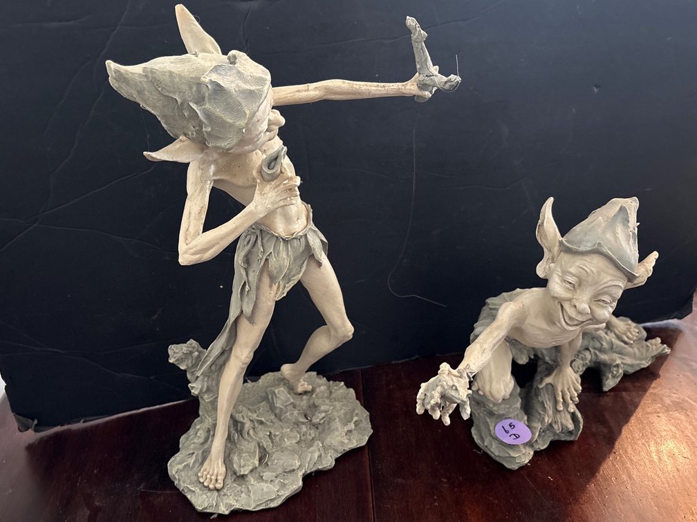 Fantasy Goblin Resin Figurine Statues (x2)