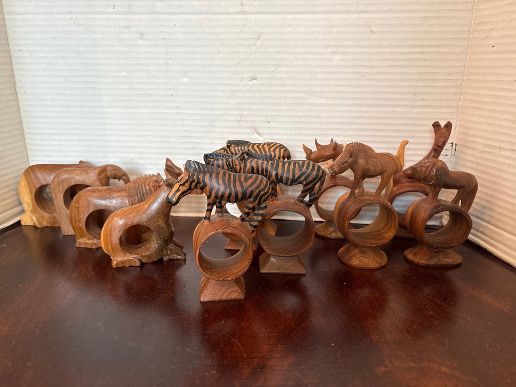 Wooden Safari Animal Napkin Rings