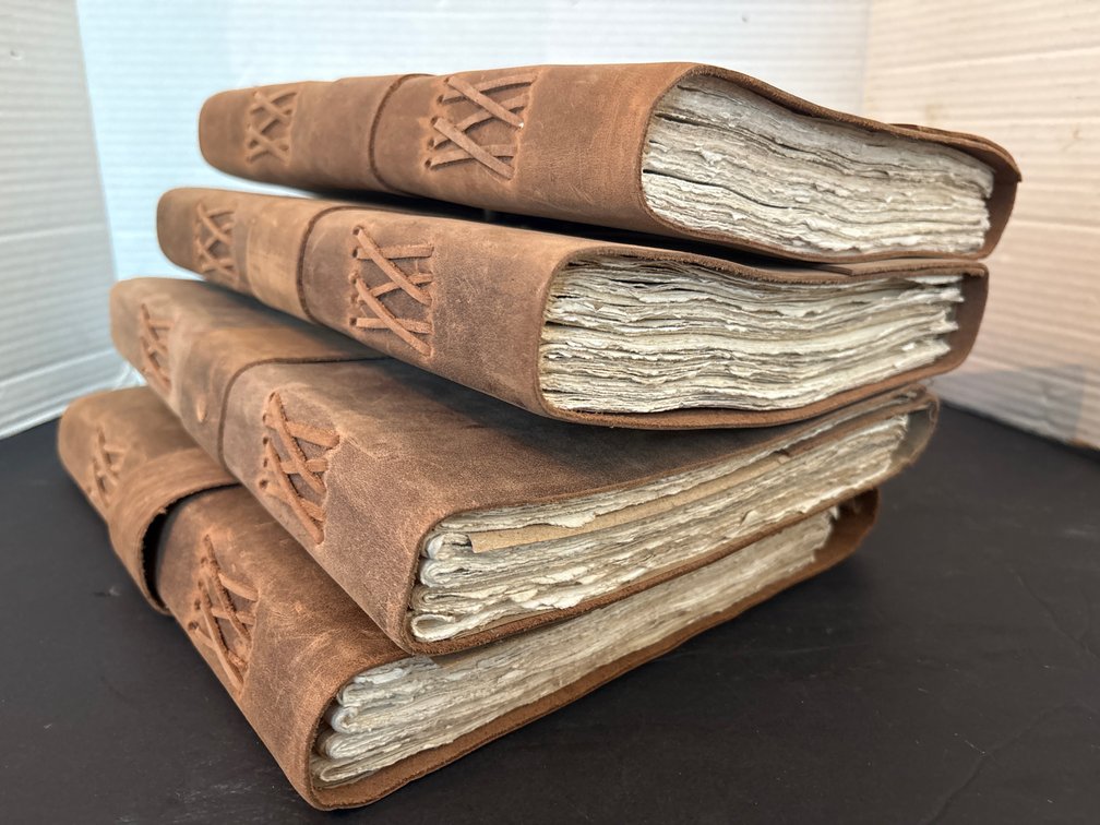 Handmade Rustic Leather Journals (x4)