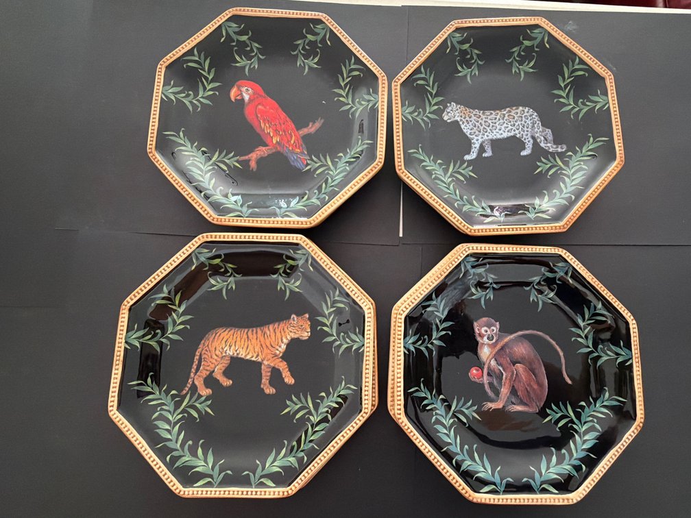 Set Of 8 Certified International Raymond Waites Batik 9" Salad Plates