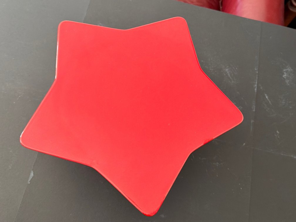 Hausenware Red Star Shaped Pedestal Cake Stand