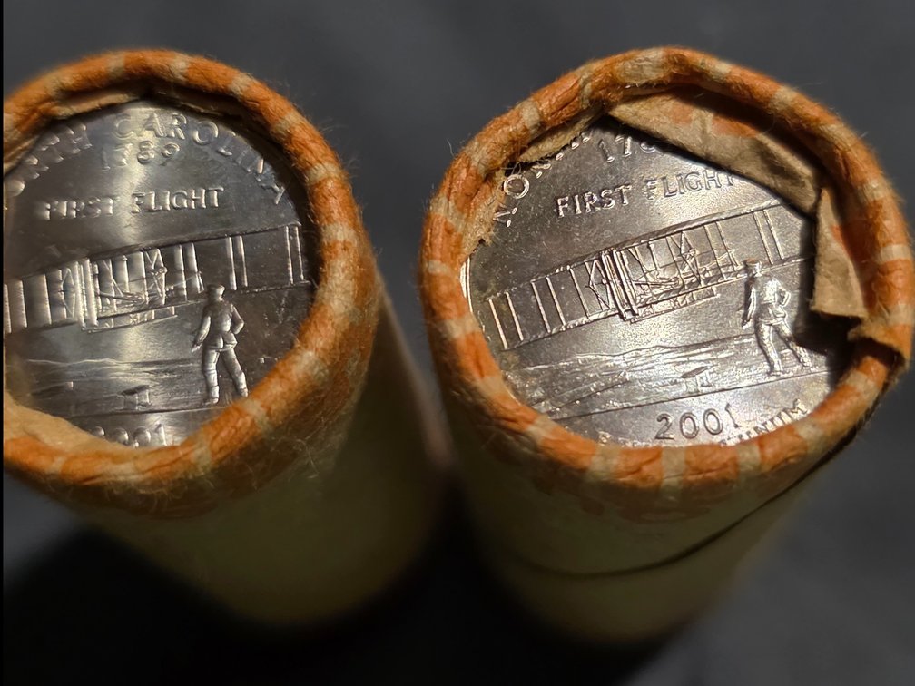 Uncirculated  Bank Rolled 2001 North Carolina  State Quarters