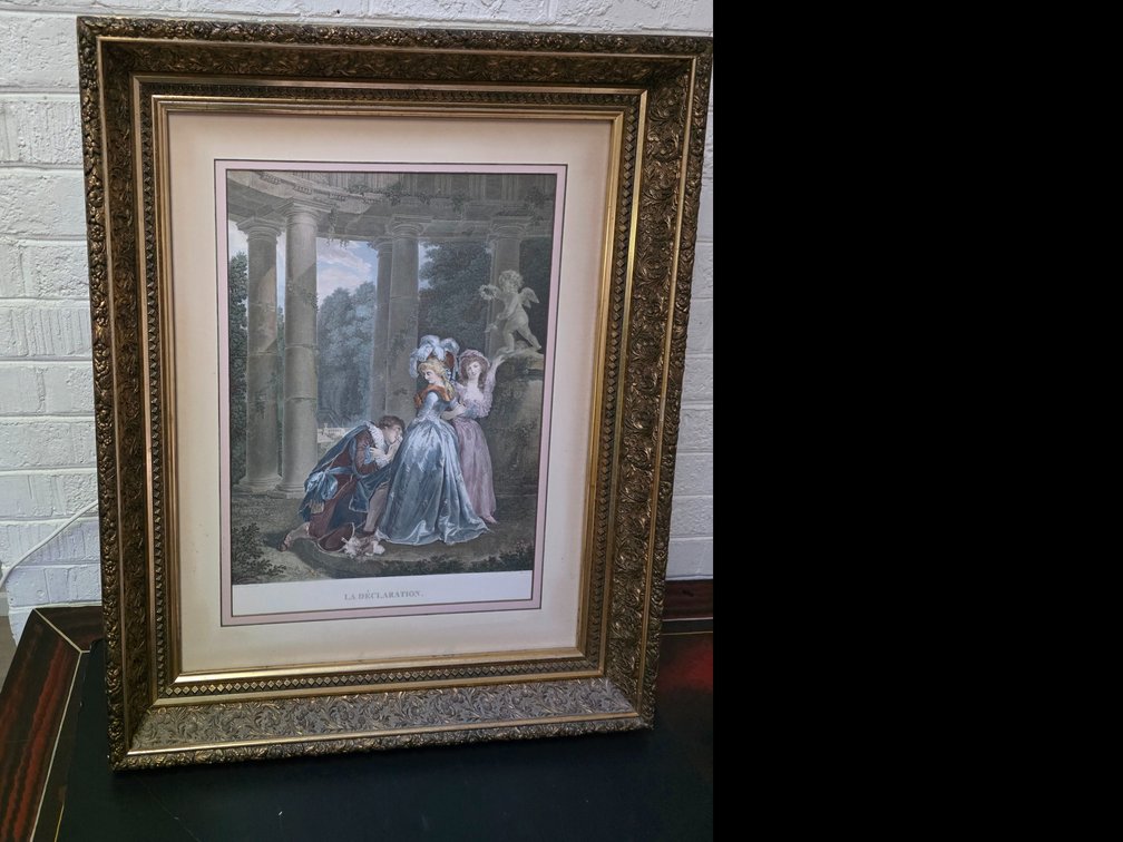 Ornately  Framed and Matted  La Déclaration" (The Declaration),