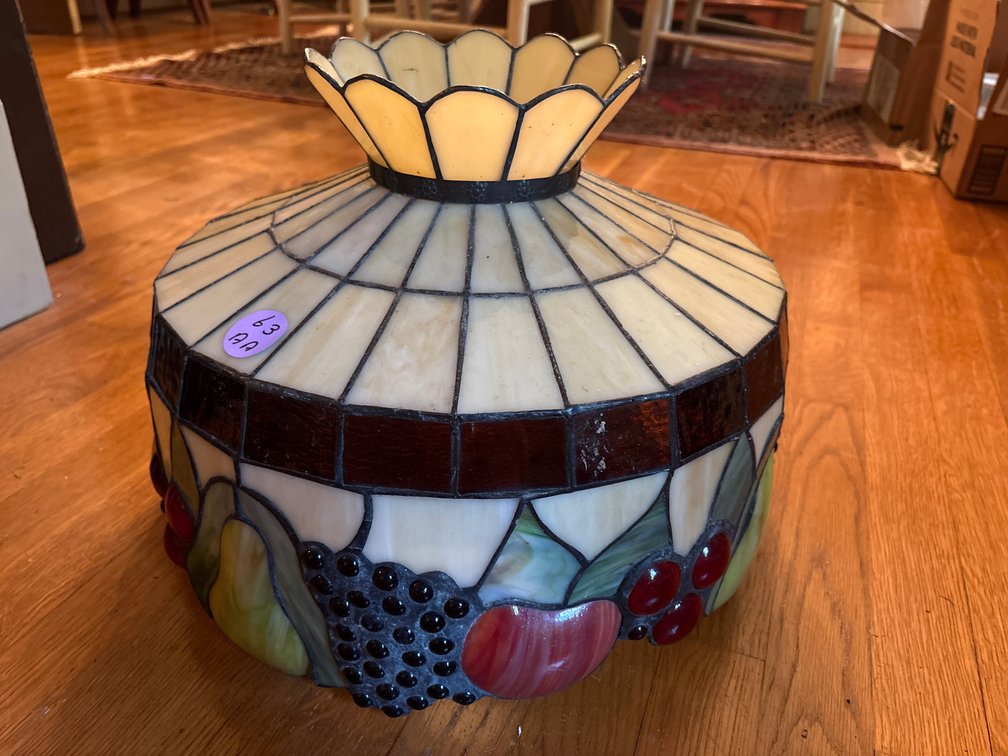 Leaded Stained Glass Fruit Cluster Hanging Lamp Shade