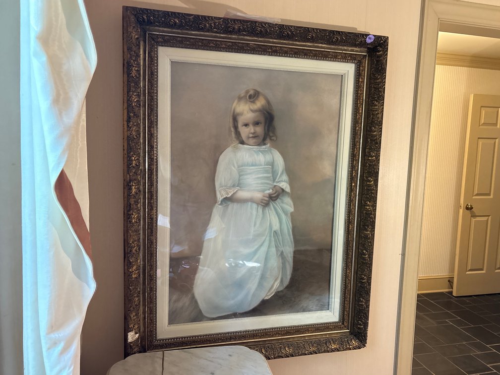 Large-Scale Classical Portrait of Child in Ornate Giltwood Frame