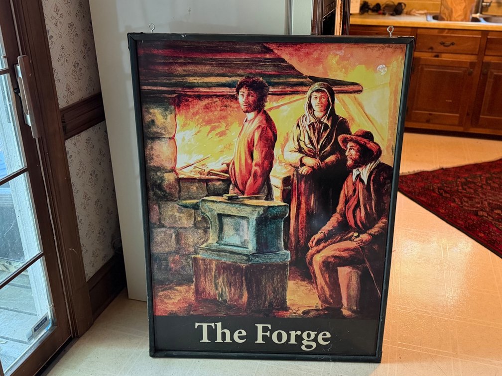 Vintage Framed Francisco Goya "The Forge" Art Print Black Hanging Frame