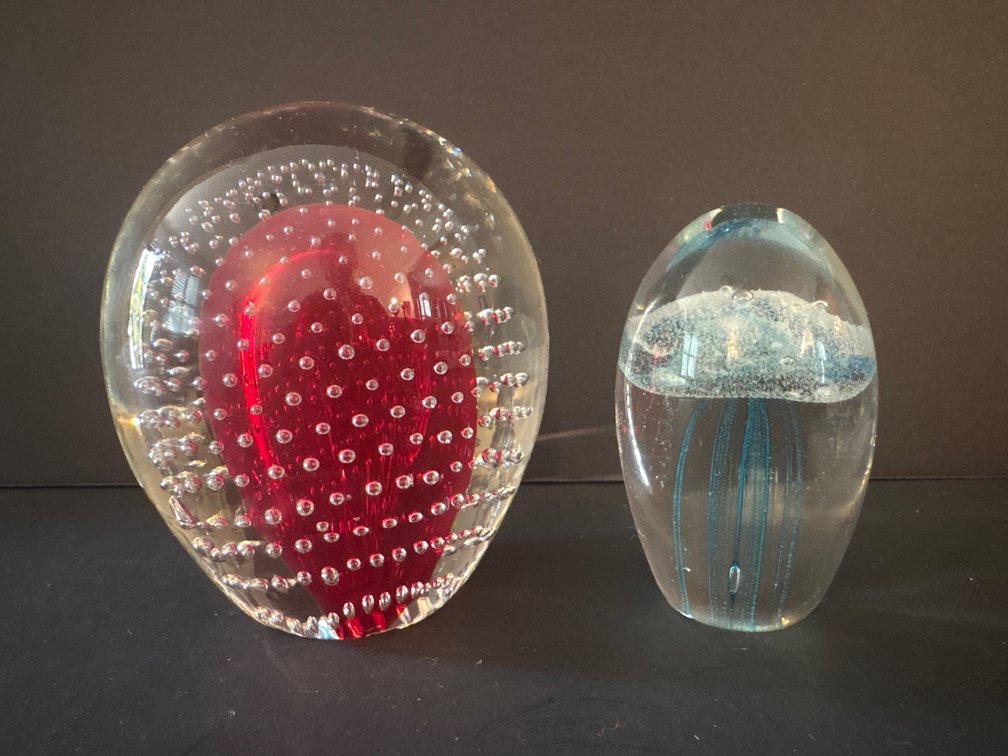 Red/Clear and Jellyfish Paper Weights