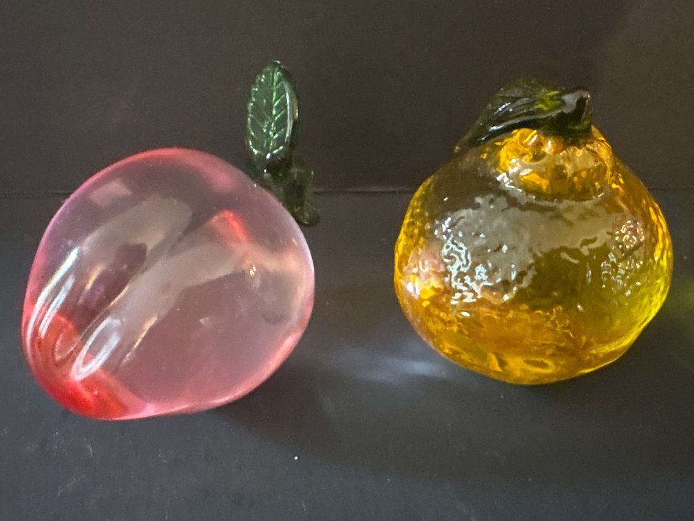 Art Glass Fruit Paperweights