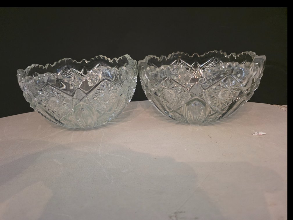 Heavy Crystal  Cut Glass Bowls