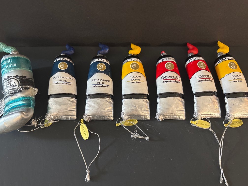 Artist Oil Paint Tube Tree Ornaments (x7)