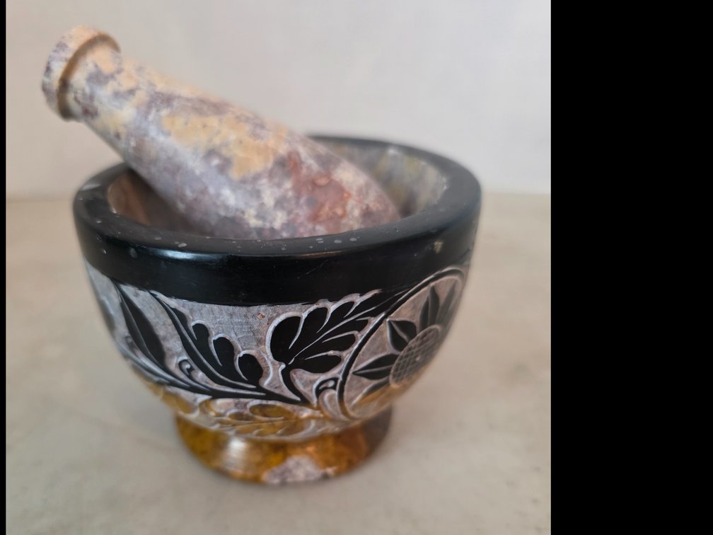 Handcrafted soapstone mortar and pestle set