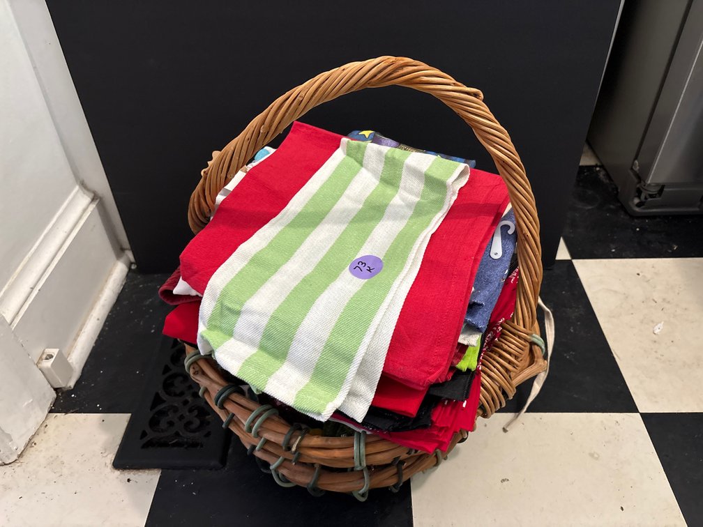 Basket with Fabric Napkins