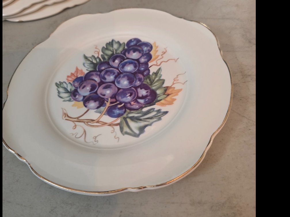 VTG West Wood By Limoges Cake & Dessert Plate Set Of 7 Orchards