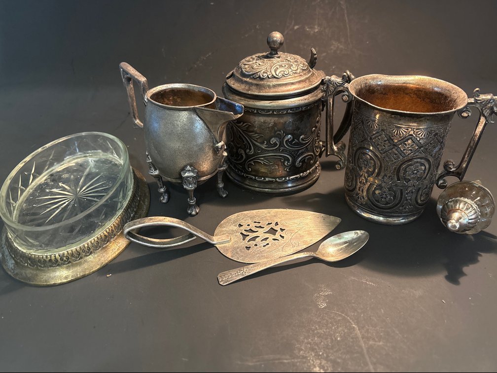 Silver-plated Holloware and Serving Utensils Lot