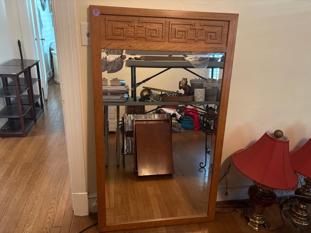 Framed Wall Mirror with Geometric Details