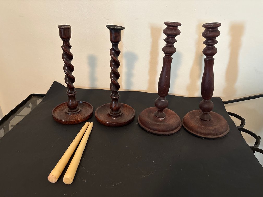 Wooden Candle Stick Holders
