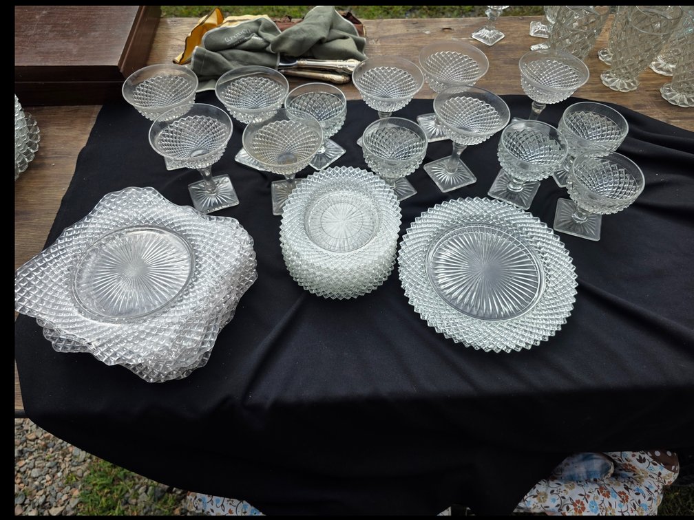 Vintage, Westmoreland Clear Glass English Hobnail 7.5" Square plate  Dessert & Salad, Glassware