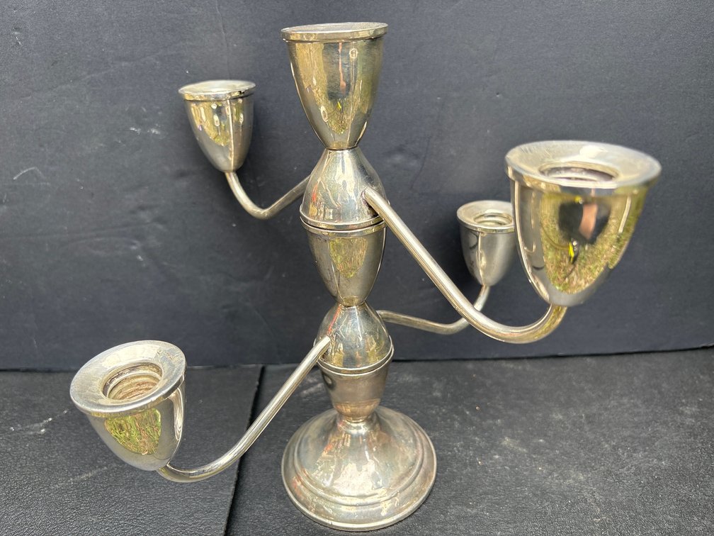 Sterling Silver Weighted Multi-Arm Candelabras